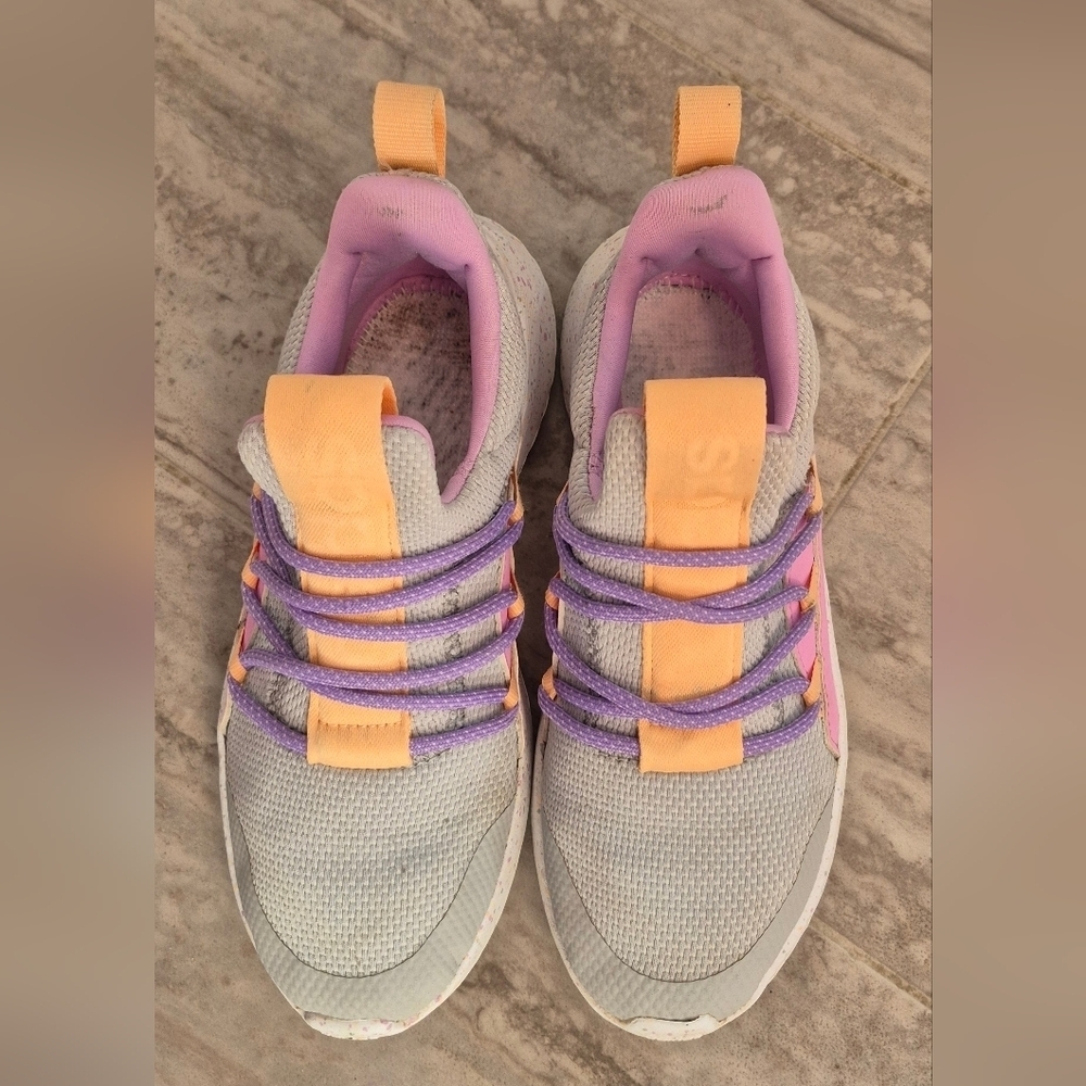 adidas Kids' Gray and Peach Sneakers - Picture 1 of 5